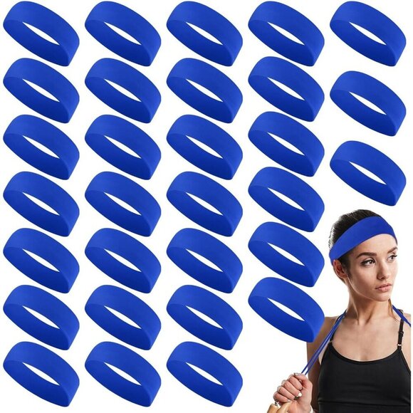 Sport Headbands Polyester Bulk 30 Pcs Non Slip Sweatbands for Yoga Fitness